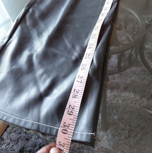 Black Faux Leather Bootcut Pants Size 3 - Picture 7 of 8